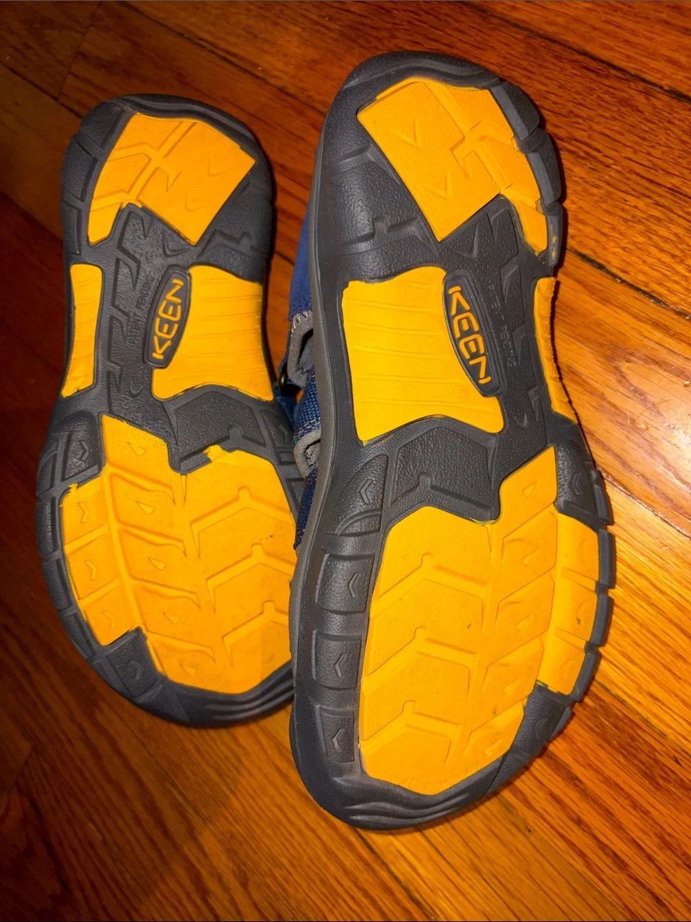 Keen Kids Navy Blue Water Shoes with Yellow Accent